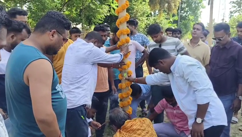 খুঁটি পূজার মধ্য দিয়ে রাজনগর এলবিবি ক্লাবে শুরু শ্যামা পূজার আয়োজন