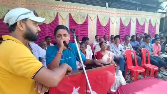 তিন দফা দাবির ভিত্তিতে ত্রিপুরার ঊনকোটি জেলার ফটিকরায়ে গণ অবস্থান 