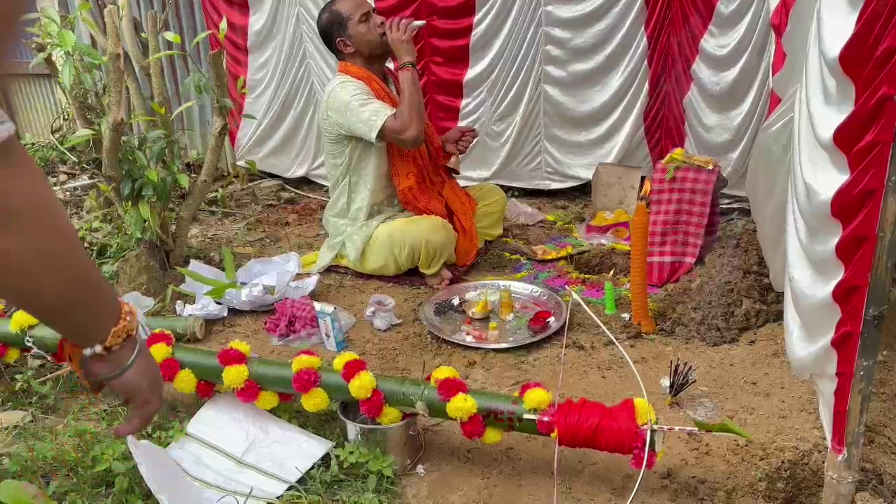 তিরুপতি বালাজি মন্দিরের আদলে পূজা মন্ডপ, বাজেট ১৩ লক্ষ ৫০ হাজার—শান্তিনগর সার্বজনীন দুর্গোৎসবের খুঁটি পূজা
